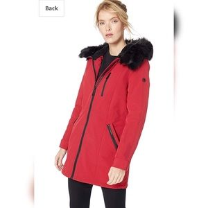 Calvin Klein faux fur trim soft shell anorak